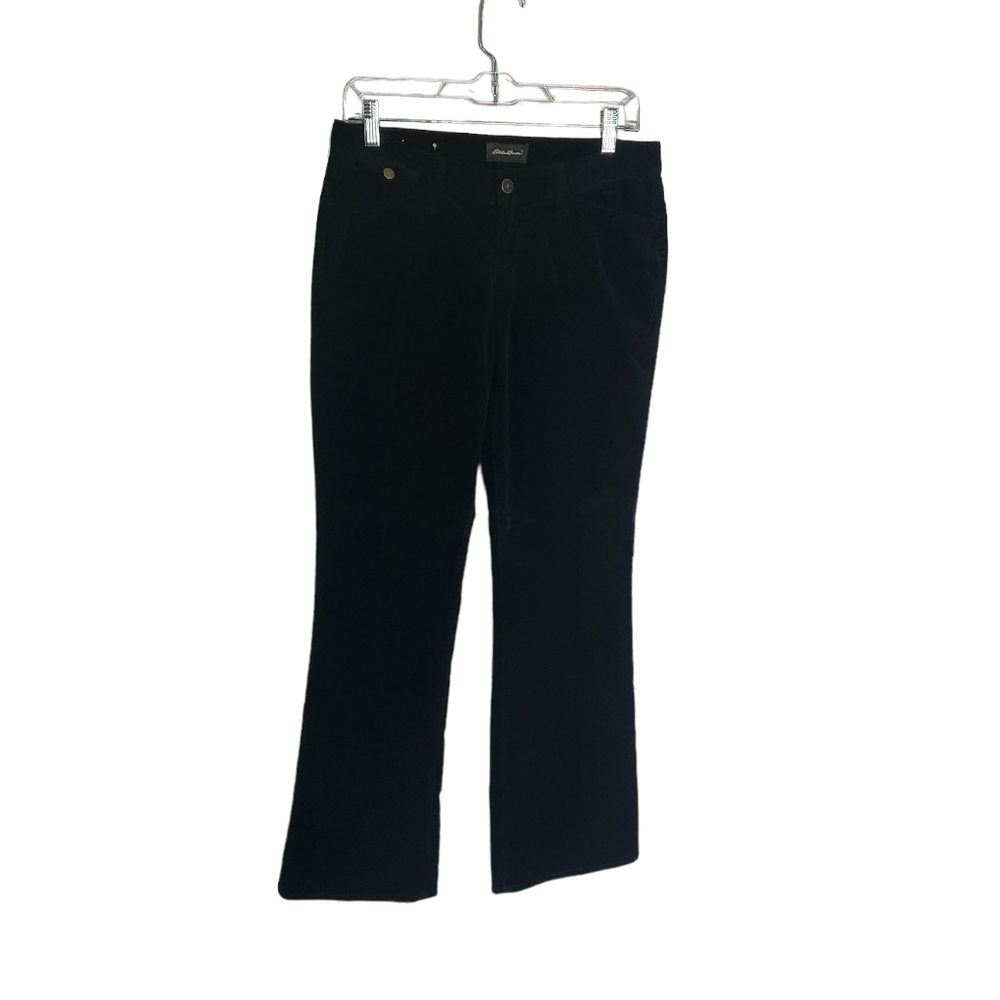 EDDIE BAUER COTTON CRUSHED VELVET BLACK PANTS SIZE 6 EUC